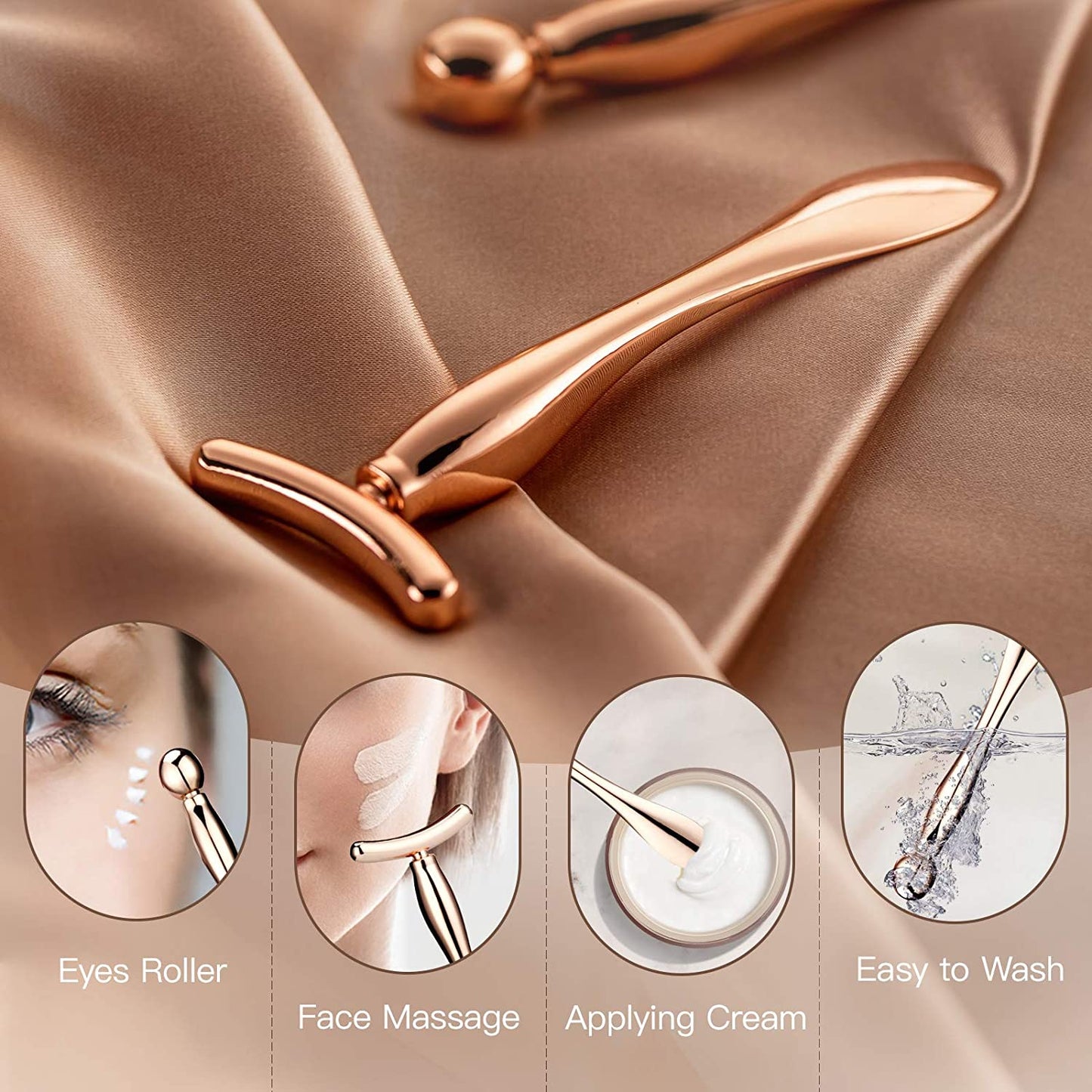 Lisapack 2PCS Metal Eye Cream Applicator Wand Stick, Massager Tool for Facial Massage, Reduce Puffiness (Rose Gold) Health & Beauty > Personal Care > Cosmetics > Cosmetic Tools > Skin Care Tools LISAPACK