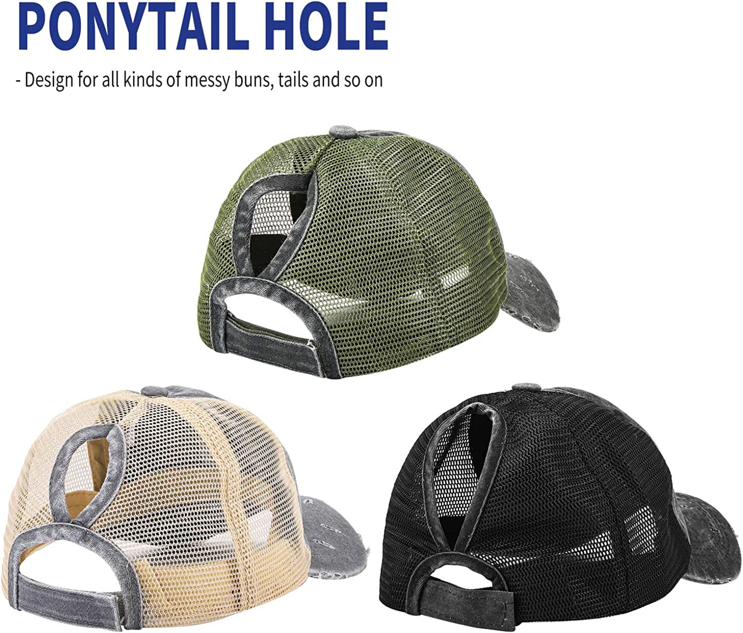 MEINICY 3 Pack Washed Plain Baseball Cap, Retro Adjustable Dad Hats Gift for Men/Women,Unstructured/Cotton Apparel & Accessories > Clothing Accessories > Hats MEINICY