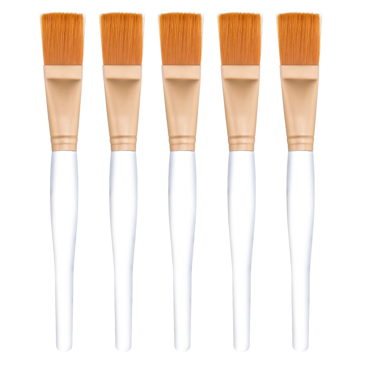 Facial Mask Brush Makeup Brushes Cosmetic Tools with Clear Plastic Handle, 5 Pack (Silver with Yellow Brush) Health & Beauty > Personal Care > Cosmetics > Cosmetic Tools > Makeup Tools Mudder Gold with Yellow Brush