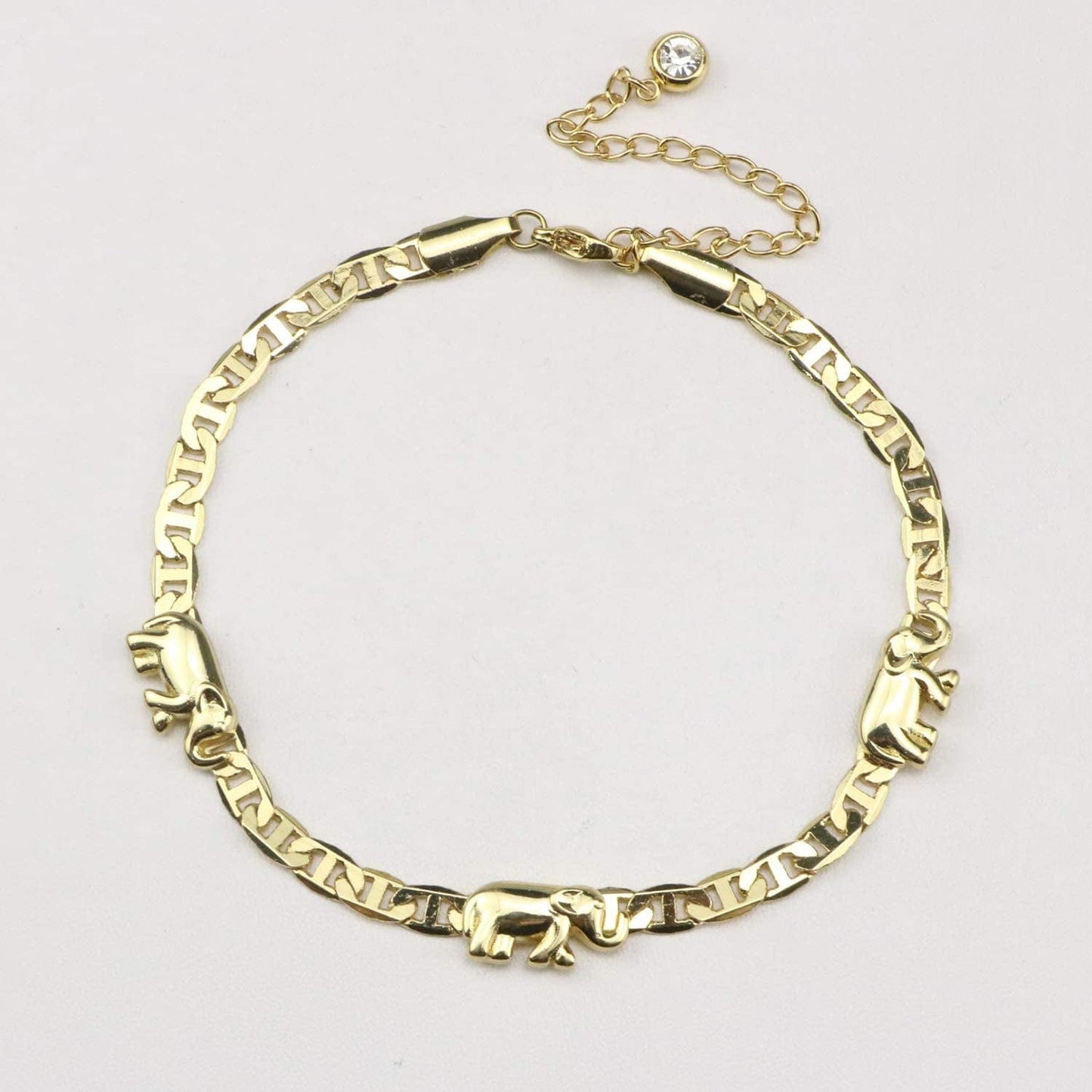 18K Gold Elephant Anklet Bracelets for Women Teen Girl Flat Marina Cute Chain Handmade Unique Trendy Simple Minimalist Summer Beach Jewelry Christmas Gifts Apparel & Accessories > Jewelry > Anklets Mingyang