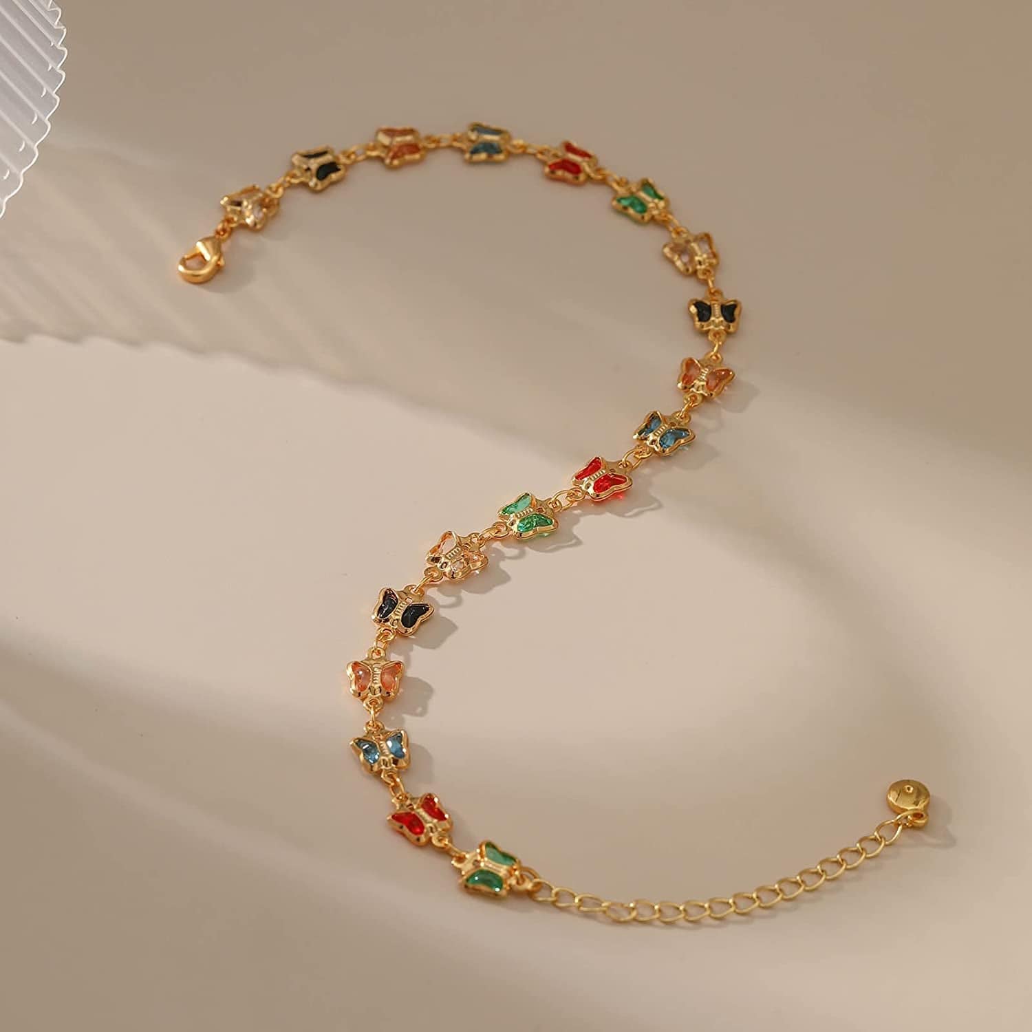 18K Gold Plated Evil Eye/Lucky Elephant/Butterfly/Hand of Fatima Anklet Cross/Tree of Life/Sun Moon Stars/Cubic Zirconia Ankle Bracelets for Women Apparel & Accessories > Jewelry > Anklets Yumikoo