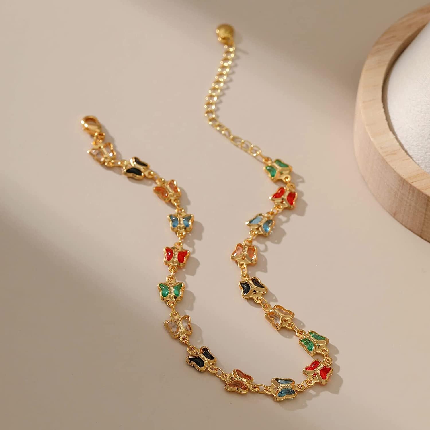 18K Gold Plated Evil Eye/Lucky Elephant/Butterfly/Hand of Fatima Anklet Cross/Tree of Life/Sun Moon Stars/Cubic Zirconia Ankle Bracelets for Women Apparel & Accessories > Jewelry > Anklets Yumikoo