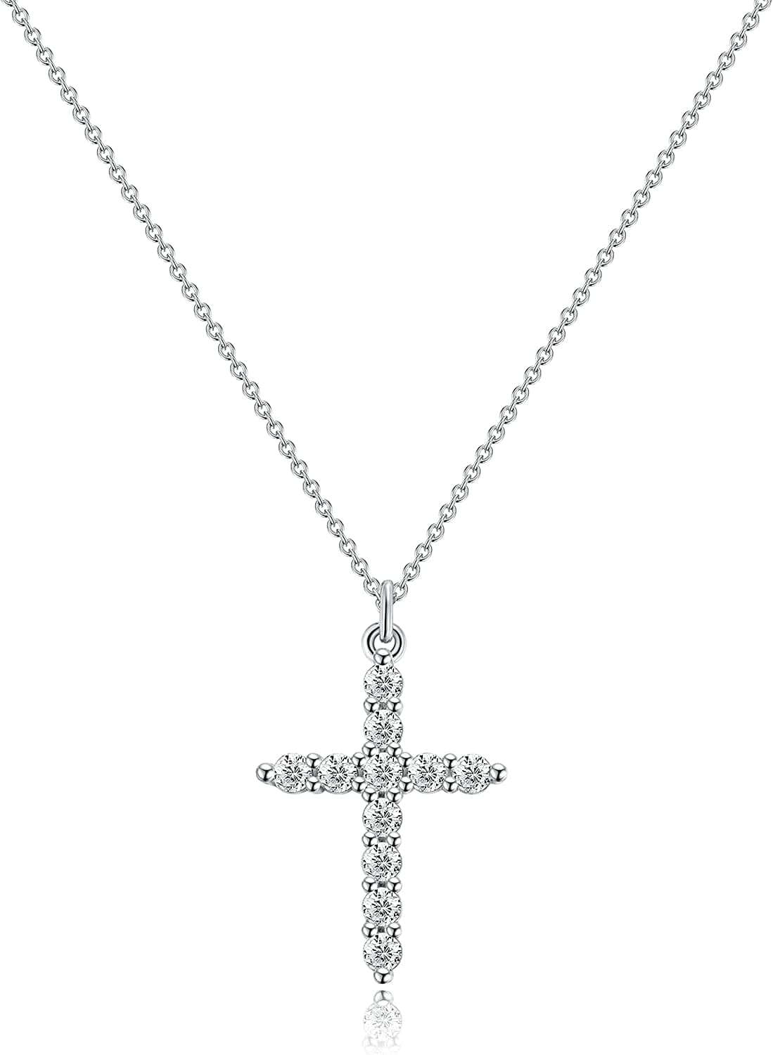 18K Gold/Silver Plated Simple Evil Eye Turquoise Cross Pendant Choker Necklace Simple Tiny Necklace for Women Girls big cubic zirconia Silver
