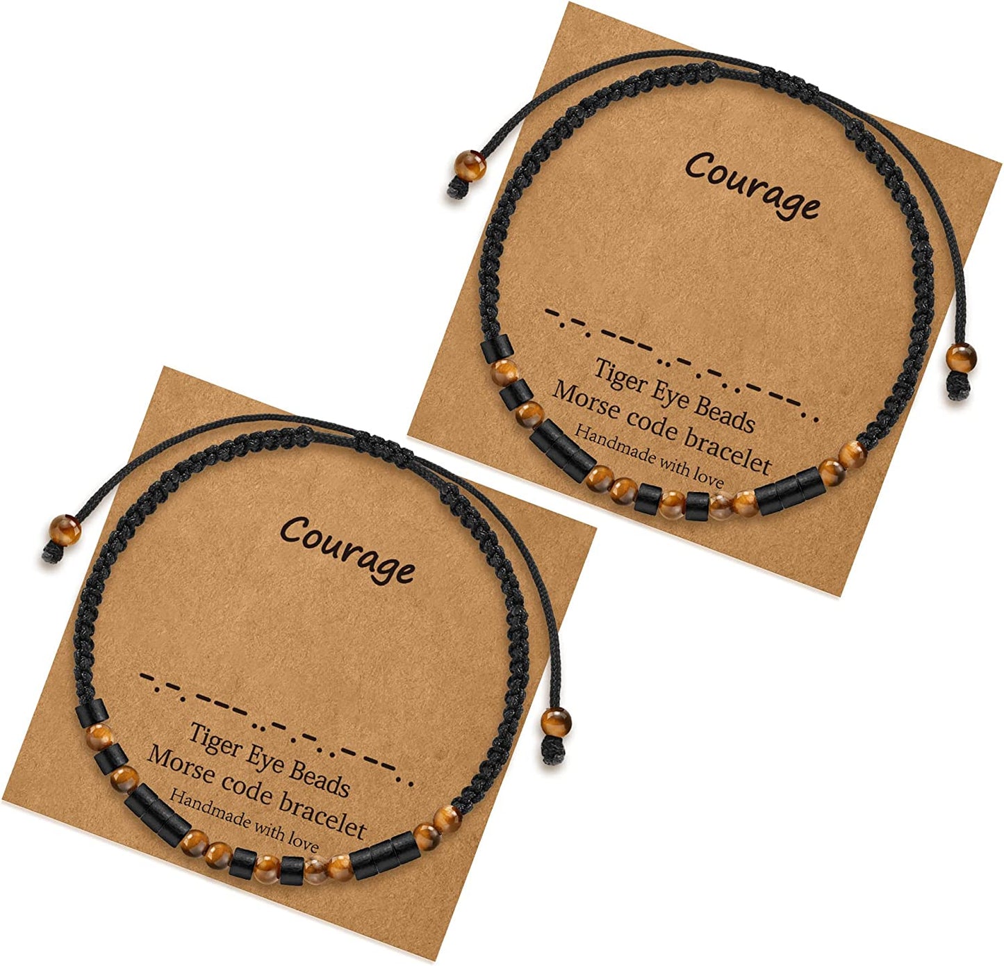 Morse Code Bracelets for Women Gifts, Adjustable 2Pcs Tiger Eye Beads Friendship Bracelets Gifts for Best Friend Women Girls Sister Funny Inspirational Birthday Friendship Gifts for Women Jewelry Apparel & Accessories > Jewelry > Bracelets MONOZO Courage