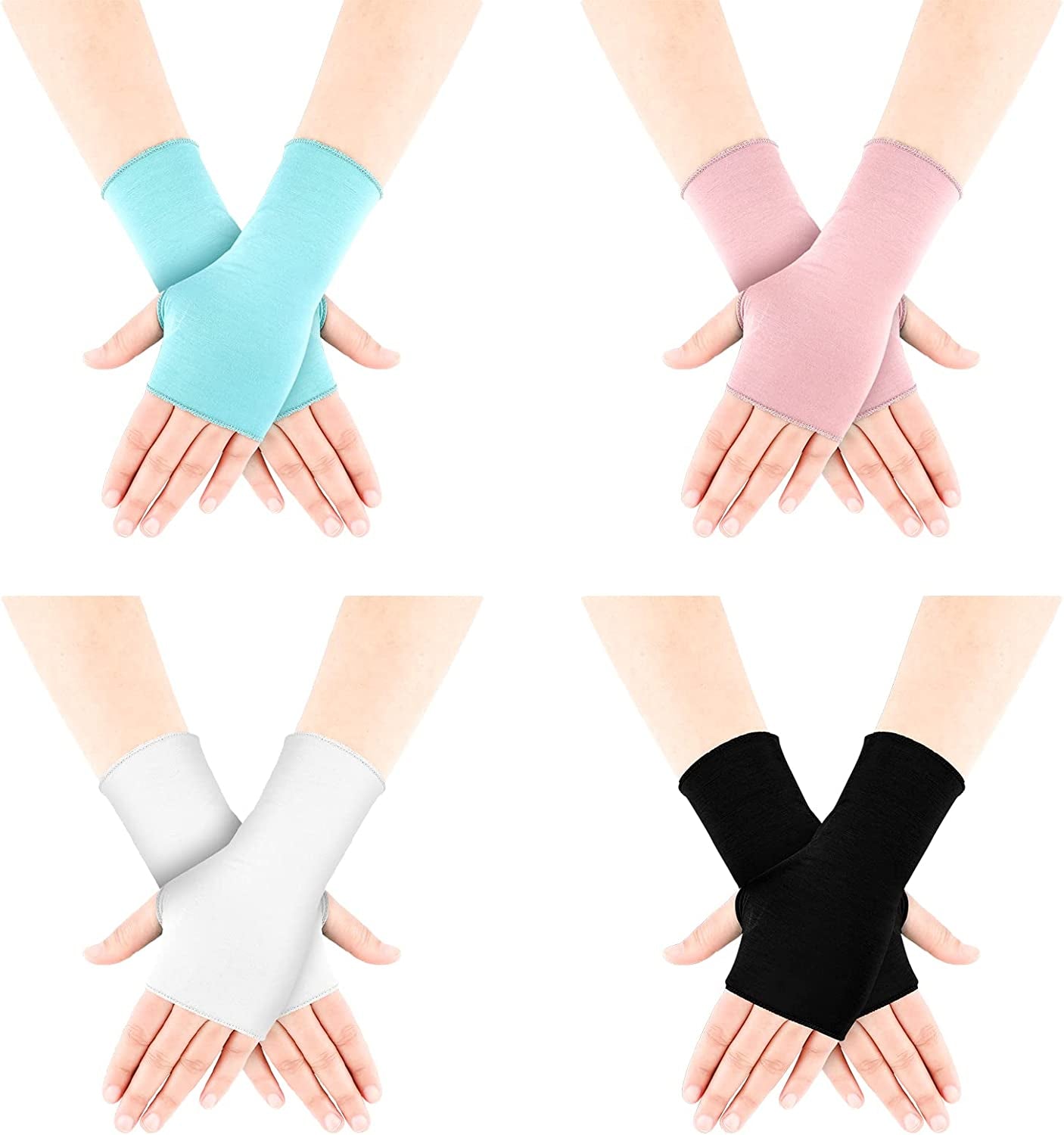 Bememo UV Protection Gloves Wrist Length Sun Block Driving Gloves Unisex Fingerless Glove Apparel & Accessories > Clothing Accessories > Gloves & Mittens Bememo Bright Colors Wrist Length