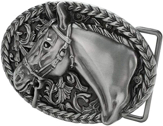 Western Horse Belt Buckle Silver Apparel & Accessories > Clothing Accessories > Belt Buckles Ivory Falcon