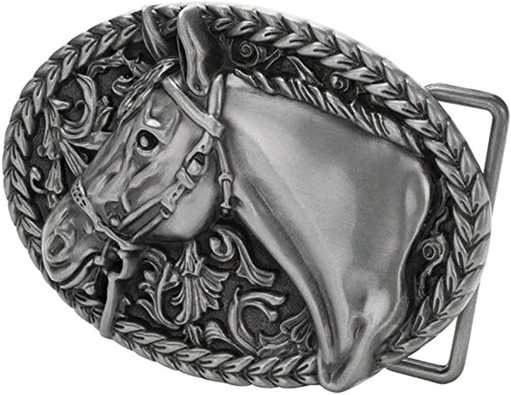 Western Horse Belt Buckle Silver Apparel & Accessories > Clothing Accessories > Belt Buckles Ivory Falcon