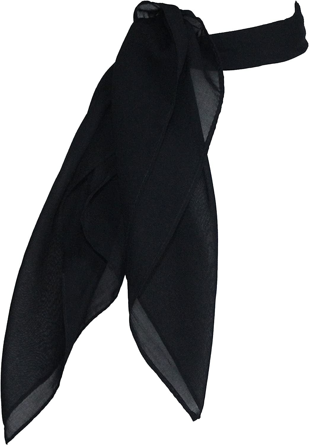 1950S Chiffon Scarf, Vintage Ascot, Retro Hair Tie for Women and Children Apparel & Accessories > Clothing Accessories > Bandanas & Headties Hip Hop 50's Shop Black