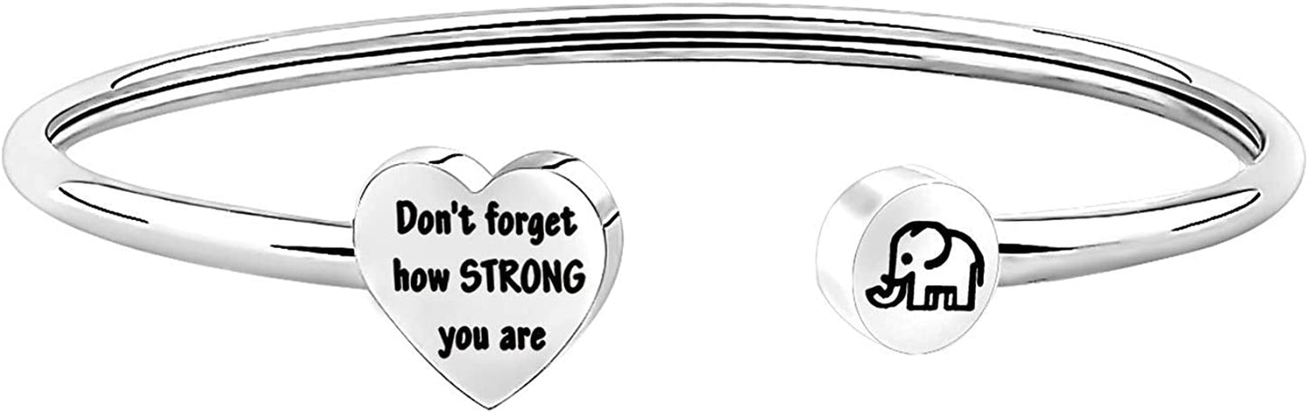 MYOSPARK Elephant Keychain Don'T Forget How Strong You Are Inspirational Gift for Graduate Elephant Lovers Apparel & Accessories > Jewelry > Necklaces MYOSPARK Elephant Don't Tb