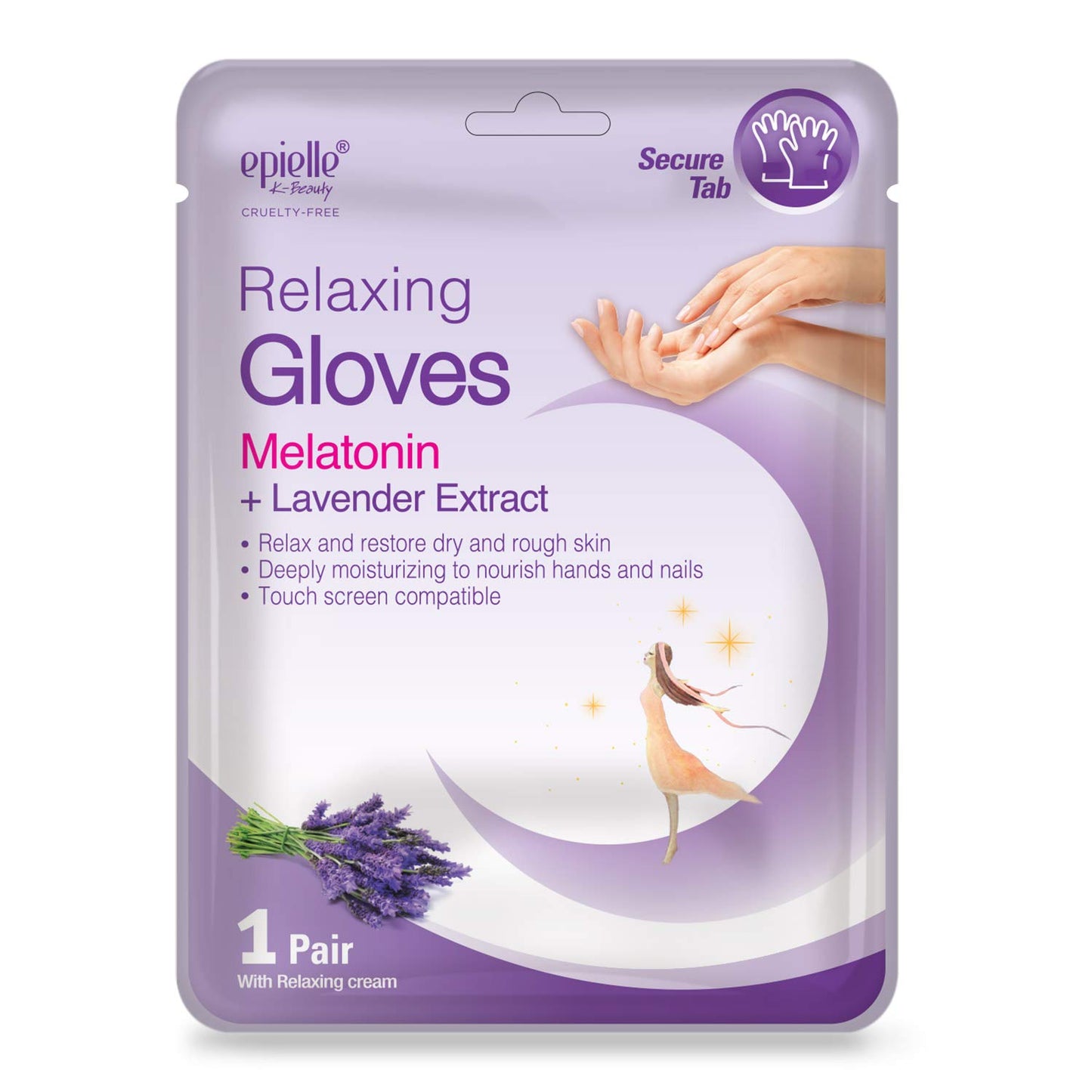 Epielle Relaxing Hand Masks Melatonin + Lavender Extract Deep Moisturizing 100% Vegan & Cruelty-Free (Gloves 6Pk) for Dry Hand Spa Masks Health & Beauty > Personal Care > Foot Care Epielle