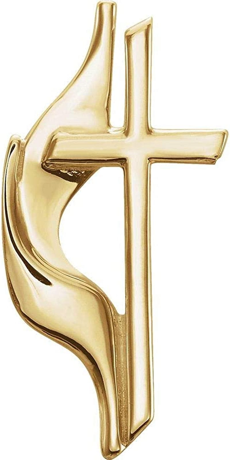 19X10Mm Methodist Cross Crucifix Lapel Pin 30.00x17mm - 10k Yellow Gold