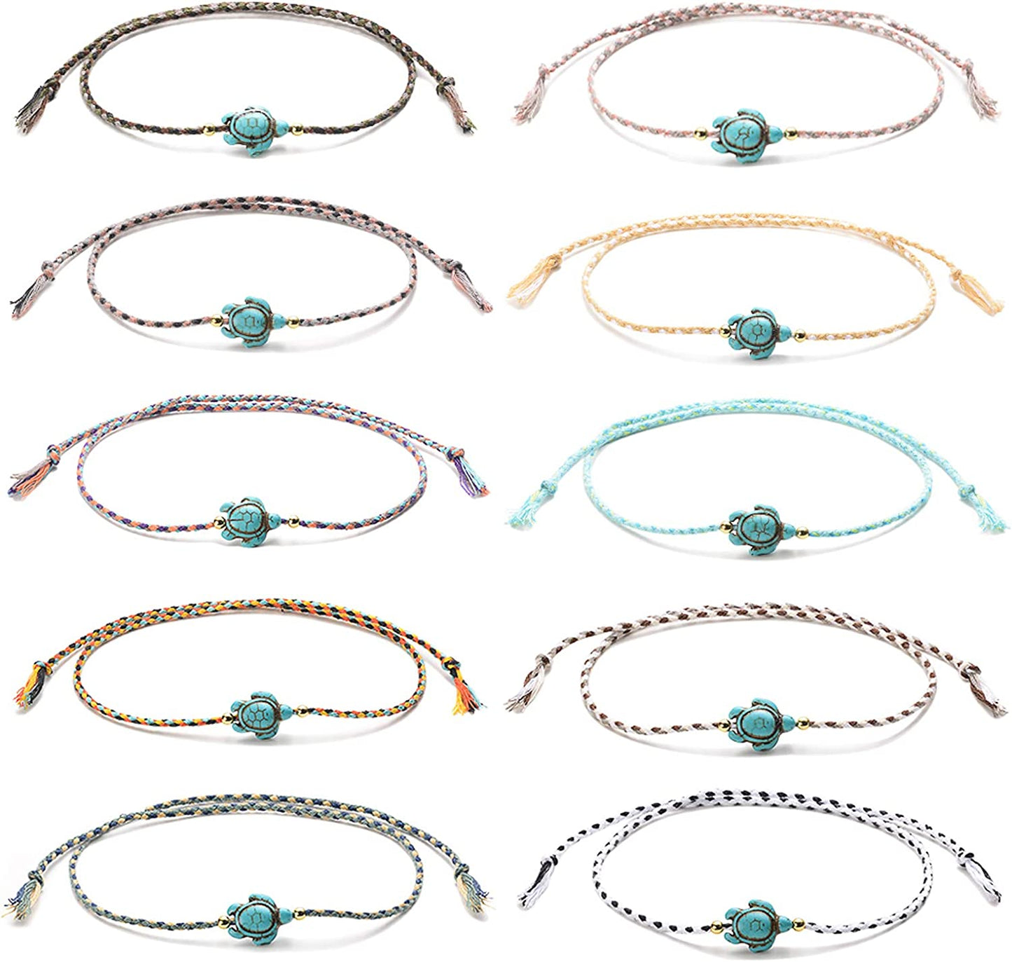 Jeka Waterproof Sea Turtle Anklets for Women Men Rope Friendship Handmade Adjustable Boho Beach Jewelry Gifts Apparel & Accessories > Jewelry > Anklets JEKA JEWELRY