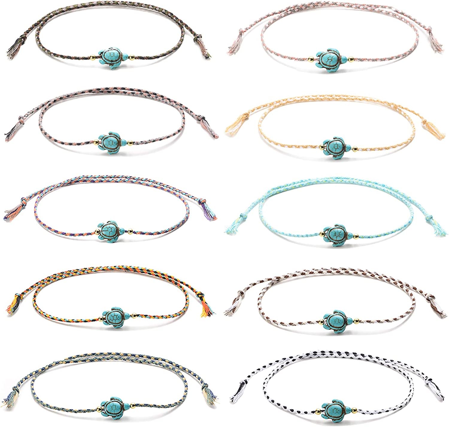 Jeka Waterproof Sea Turtle Anklets for Women Men Rope Friendship Handmade Adjustable Boho Beach Jewelry Gifts Apparel & Accessories > Jewelry > Anklets JEKA JEWELRY