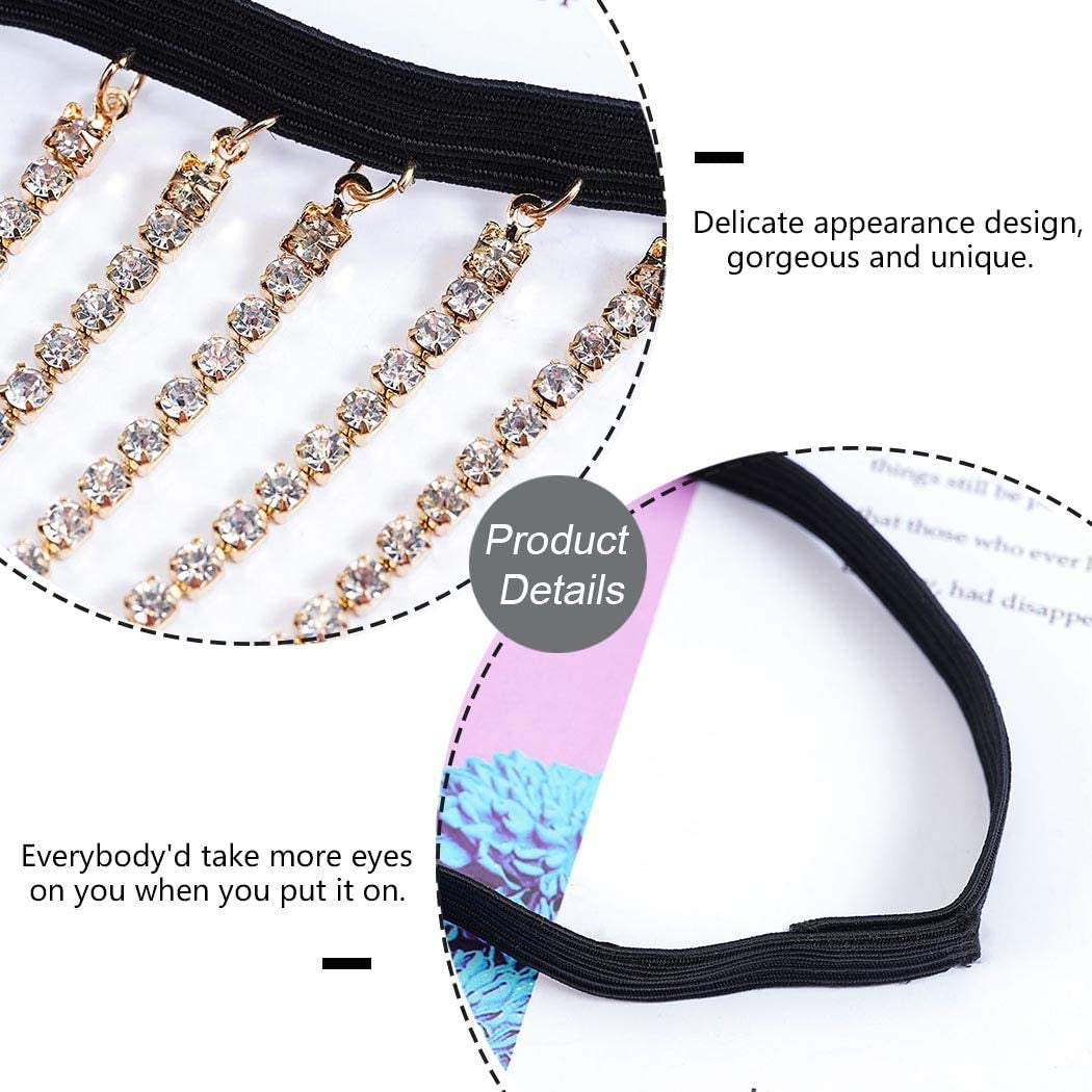 Reetan Boho Crystal Leg Chains Rhinestone Body Chain Rave Party Thigh Chain Body Jewelry Accessories for Women and Girls Apparel & Accessories > Jewelry > Body Jewelry REETAN