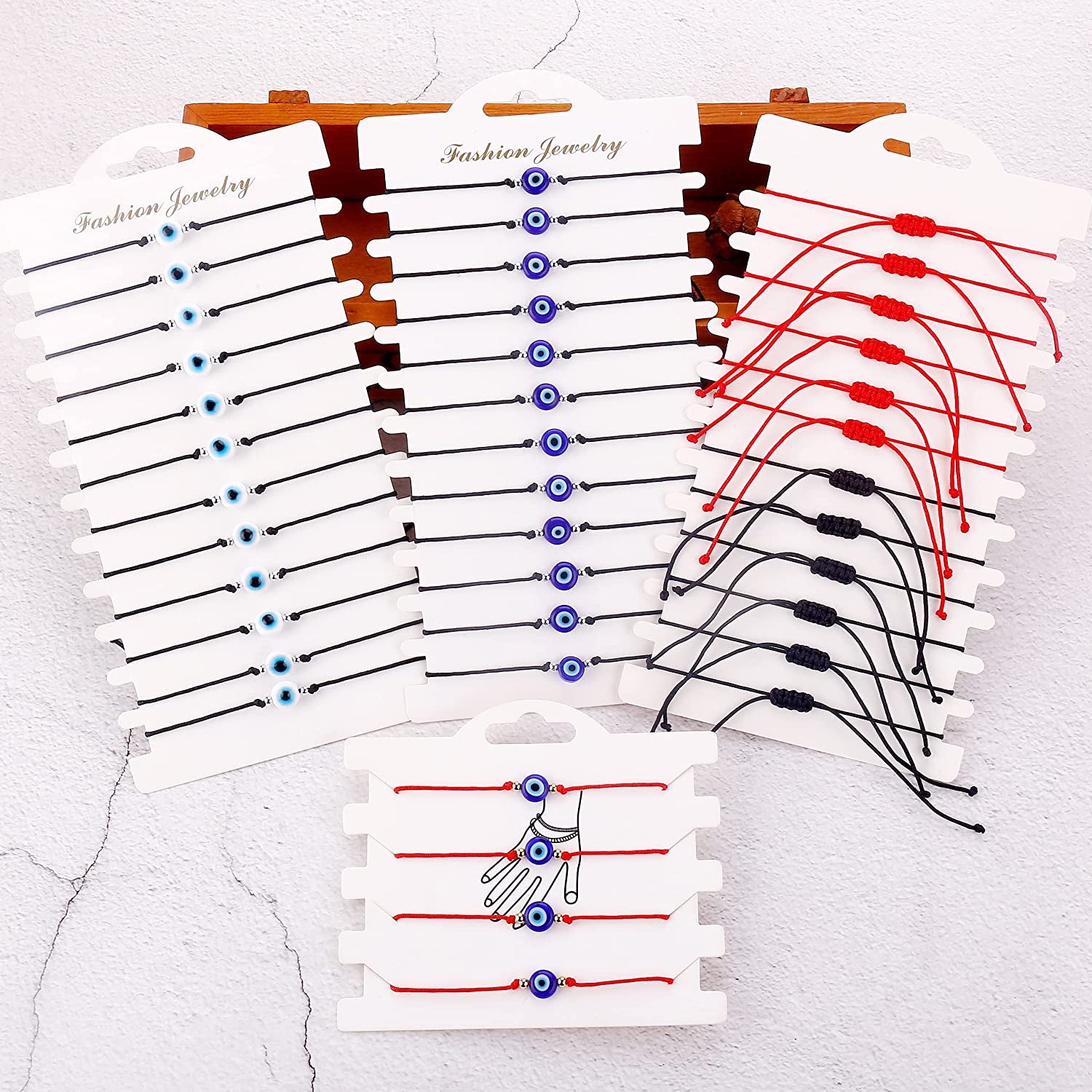 Hand Made 12Pcs Evil Eye Bracelets Pack Bulk Set Women Men Evil Eye Anklet Jewelry Protection Braclet Black Red String Boys&Girls Apparel & Accessories > Jewelry > Anklets SUMMER LOVE