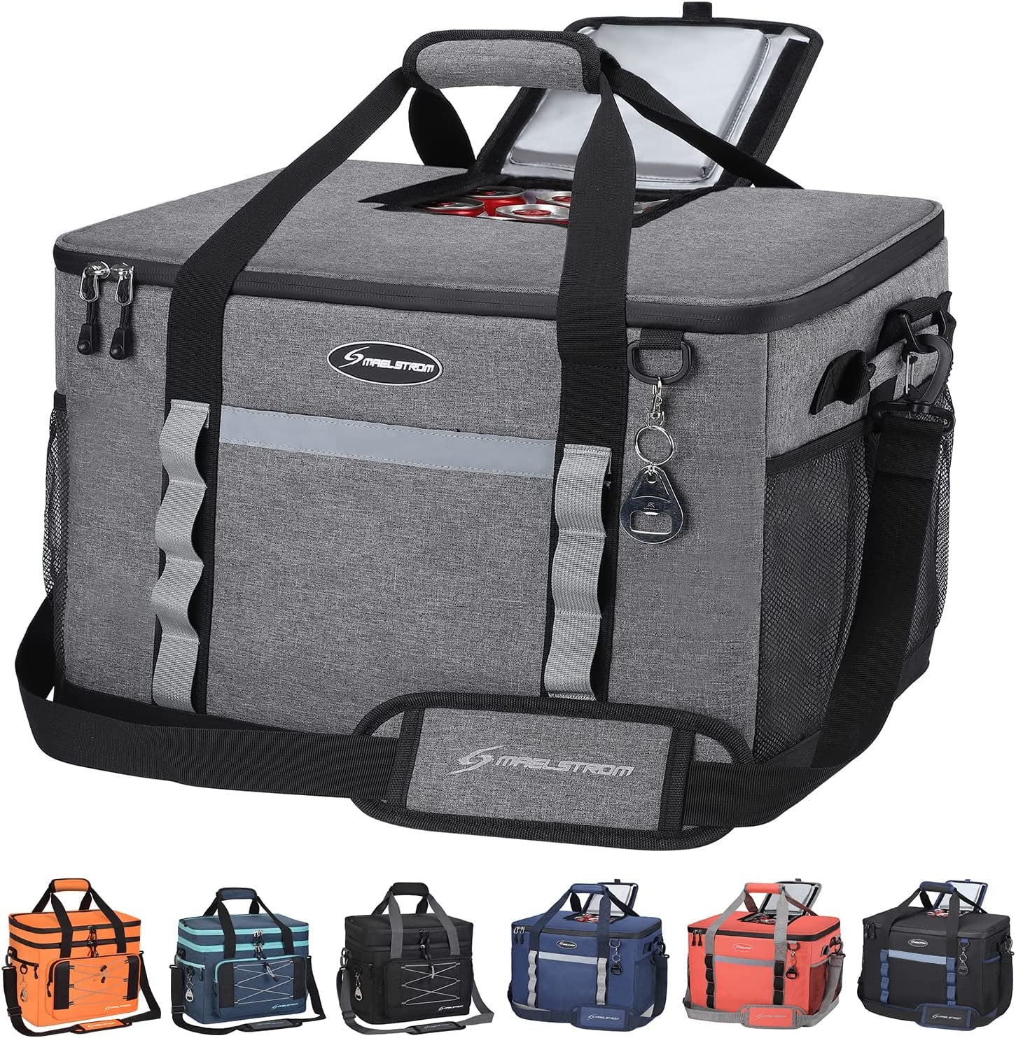 Maelstrom Soft Cooler Bag,Collapsible Soft Sided Cooler,30/60/75 Cans Beach Cooler,Ice Chest,Large Leakproof Camping Cooler,Portable Travel Cooler for Grocery Shopping,Camping,Kayaking,Road Trips Apparel & Accessories > Jewelry > Anklets Maelstrom 75 Can Gray 75 Can