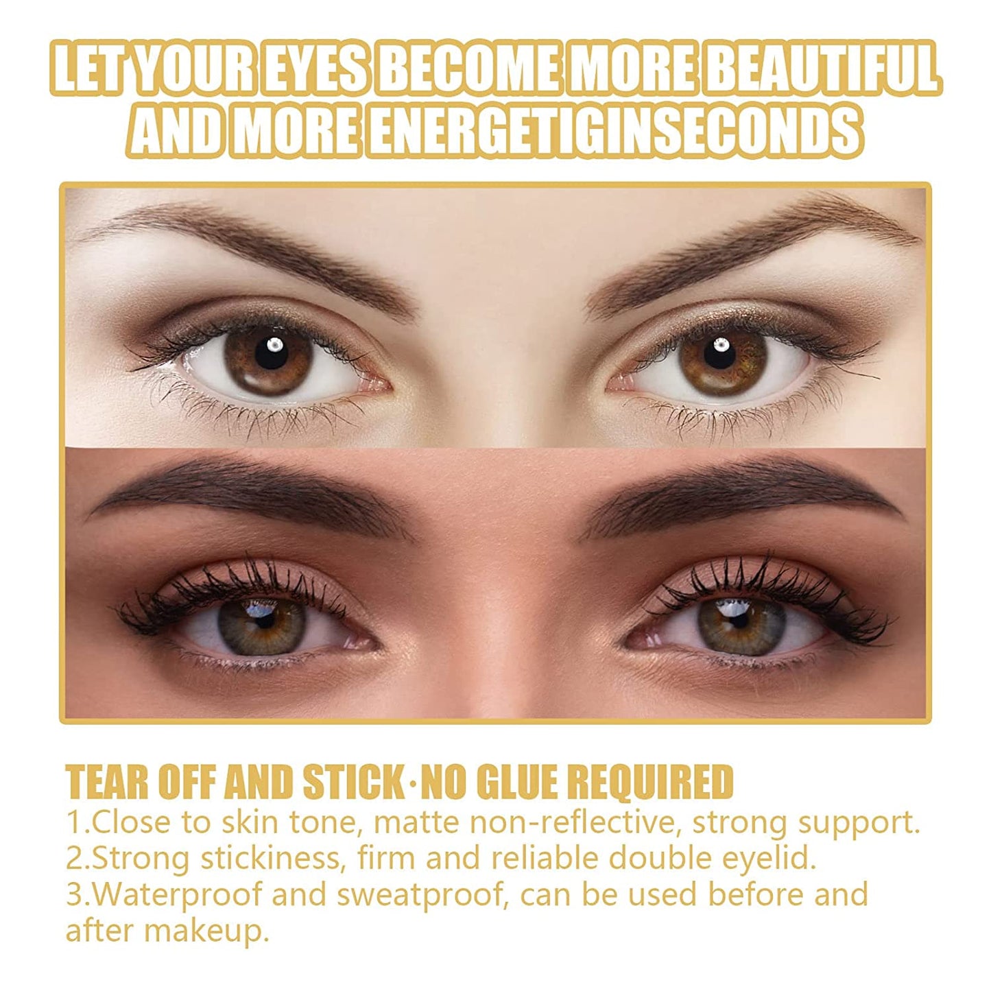 Eyelid Tape, Double Eyelid Stickers with Styling Glue, Big Eye Tools with Fork Rods & Tweezers, Breathable & Invisible,Instantly Enlarge the Eyes,Convenient for Makeup,Waterproof and Sweatproof Health & Beauty > Personal Care > Cosmetics > Cosmetic Tools > Makeup Tools Feulover