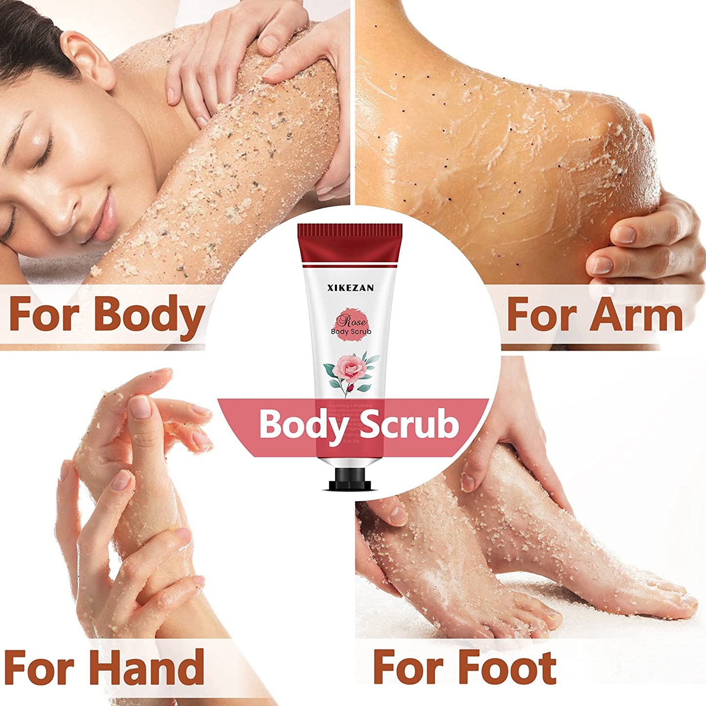 Body Scrub,9 Packs Travel Size Foot Hand Care Scrub & Body Cream for Skin Care Exfoliating & Moisturizing,Unique Birthday Christmas Gifts Valentines Day Gifts for Her Women Mom Wife Stocking Stuffers Health & Beauty > Personal Care > Foot Care XIKEZAN