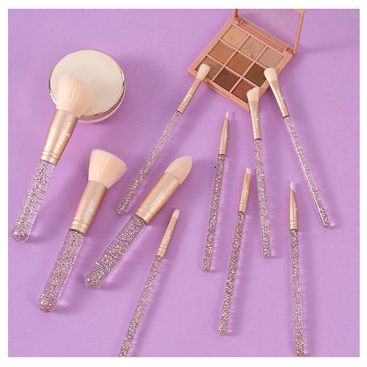 Vivid Tella Makeup Brushes 10 Pcs Crystal Transparent Handle Acrylic Cosmetic Brush Set Travel Makeup Bag Beauty Tool for Women Girls Health & Beauty > Personal Care > Cosmetics > Cosmetic Tools > Makeup Tools VIVID TELLA 10PCS-Crystal Handle