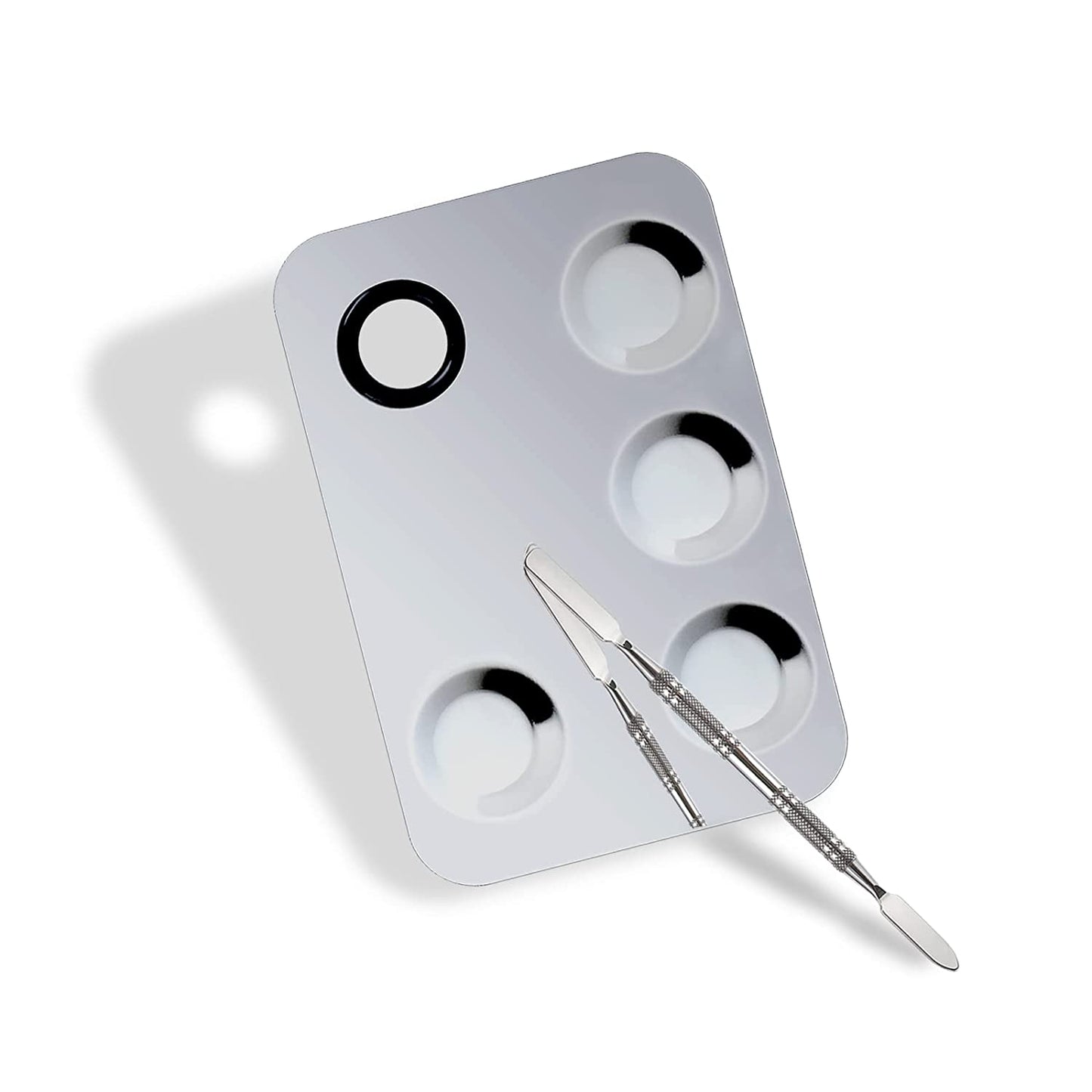 Penugo Upgrade Mixing Makeup Palette, Heart Stainless Steel Cosmetic Palette with Spatula Tool, Nail-Art Mixing Palette for Cosmetic Pigment Blending Health & Beauty > Personal Care > Cosmetics > Cosmetic Tools > Makeup Tools Penugo big1