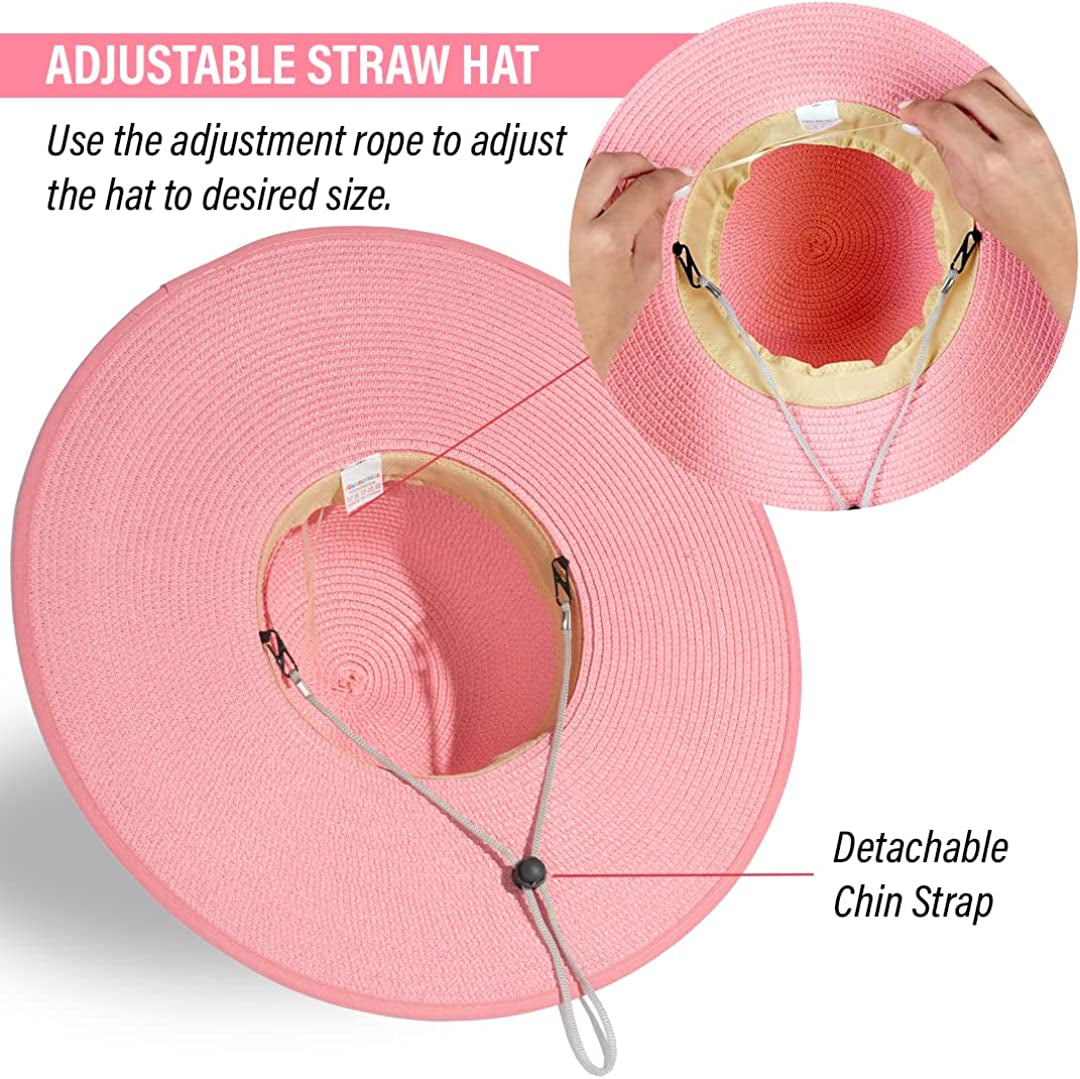 Funcredible Wide Brim Sun Hats for Women - Floppy Straw Hat with Heart Shape Glasses Apparel & Accessories > Clothing Accessories > Hats Funcredible