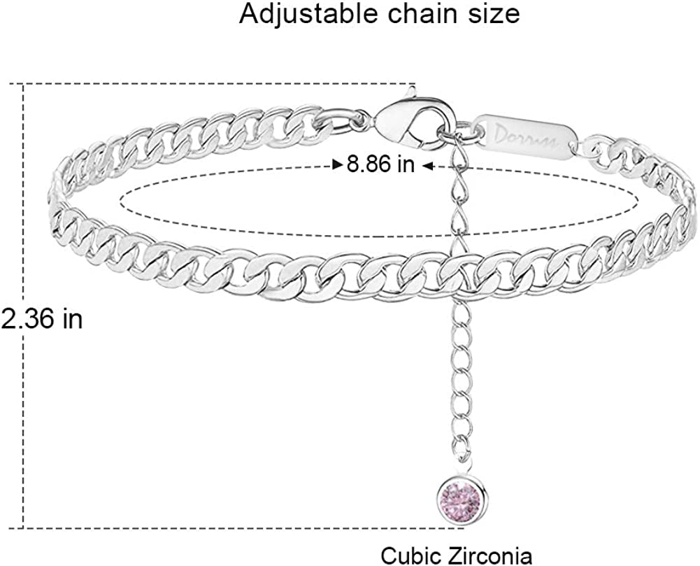 Stainless Steel Ankle Bracelets, Adjustable Chain Anklets Feet Jewelry with Gift Card & Box for Women, Men, Couple Anklet for Daily, Party, Beach, Wedding Apparel & Accessories > Jewelry > Anklets HX SHARE