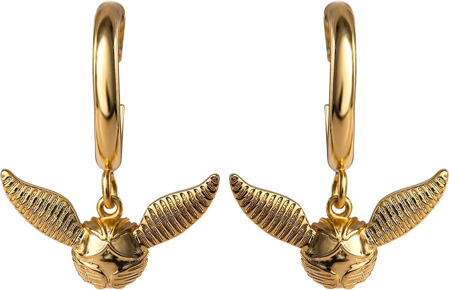 Harry Potter Jewelry, Gold Plated Hoop Dangles, Golden Snitch Pierced Earrings Apparel & Accessories > Jewelry > Earrings Harry Potter