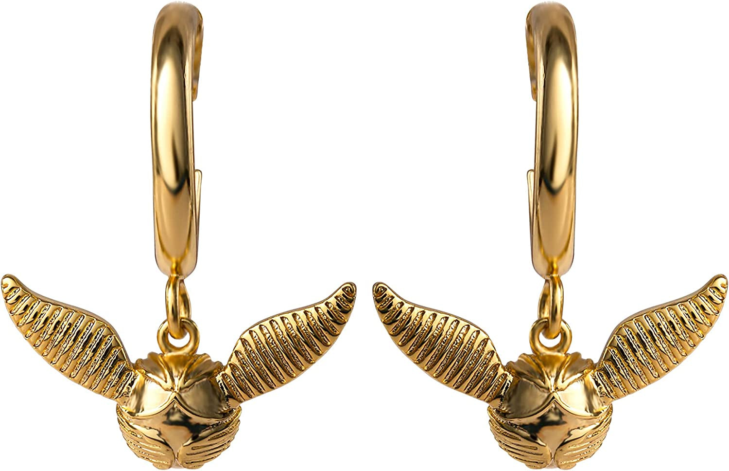 Harry Potter Jewelry, Gold Plated Hoop Dangles, Golden Snitch Pierced Earrings Apparel & Accessories > Jewelry > Earrings Harry Potter