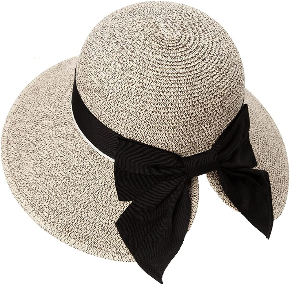 Comhats Womens Floppy Summer Sun Beach Straw Hat UPF50 Foldable Wide Brim 55-60Cm Apparel & Accessories > Clothing Accessories > Hats Comhats 89015_coffee Medium