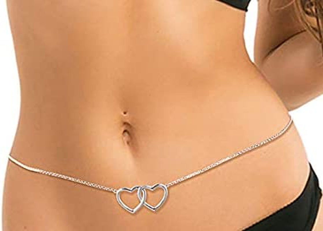S925 Sterling Silver Sexy Waist Belt Belly Chain Adjustable Charm Body Chain Apparel & Accessories > Jewelry > Body Jewelry Harmonyball Jewelry