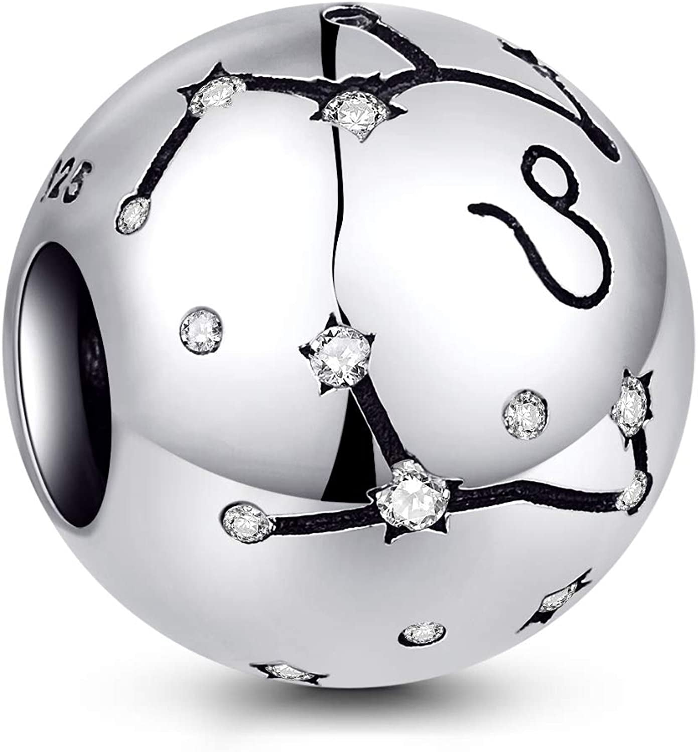 NINGAN 12 Zodiac Sign Birthday Charms - 925 Sterling Silver Charms Fits Women'S Charm Bracelet & Necklace - Birthday Gifts for Girls & Friends Apparel & Accessories > Jewelry > Bracelets NINGAN Leo (07/23 - 08/22)