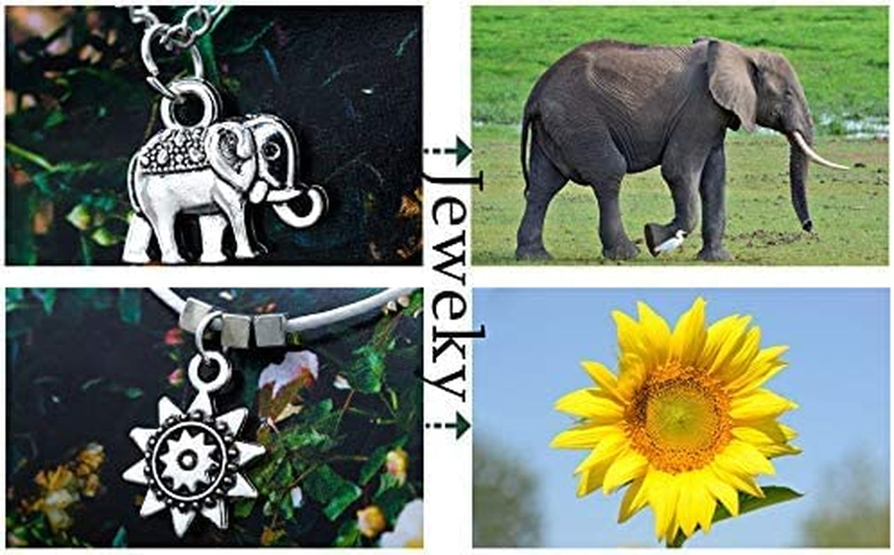 Jeweky Vintage Layered Ankle Bracelets Sunflower Silver Anklets Chain Elephant Beach Foot Jewelry for Women and Girls Apparel & Accessories > Jewelry > Anklets Jeweky