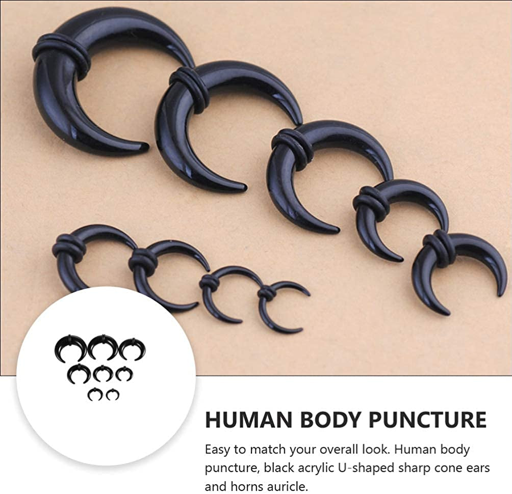 Generic 8Pcs Ear Stretching Kit Acrylic Body Piercing Kit Acrylic Tapers and Plugs Spiral Taper Tunnels Septum Horn Ear Expansions for Men Women Body Jewelry Apparel & Accessories > Jewelry > Body Jewelry Generic