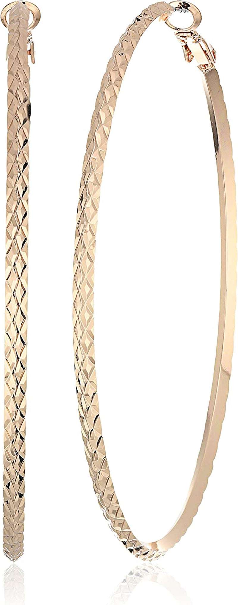 GUESS "Basic" Gold Large Diamond Cut Hoop Earrings Apparel & Accessories > Jewelry > Earrings GUESS