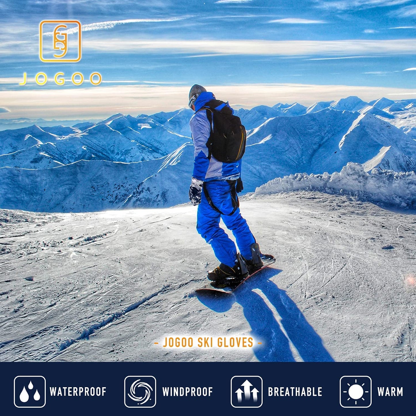 Jogoo Winter Snow Gloves for Men Women,Outdoor Ski Gloves Waterproof&Windproof Touchscreen Cold Weather Gloves Apparel & Accessories > Clothing Accessories > Gloves & Mittens Jogoo