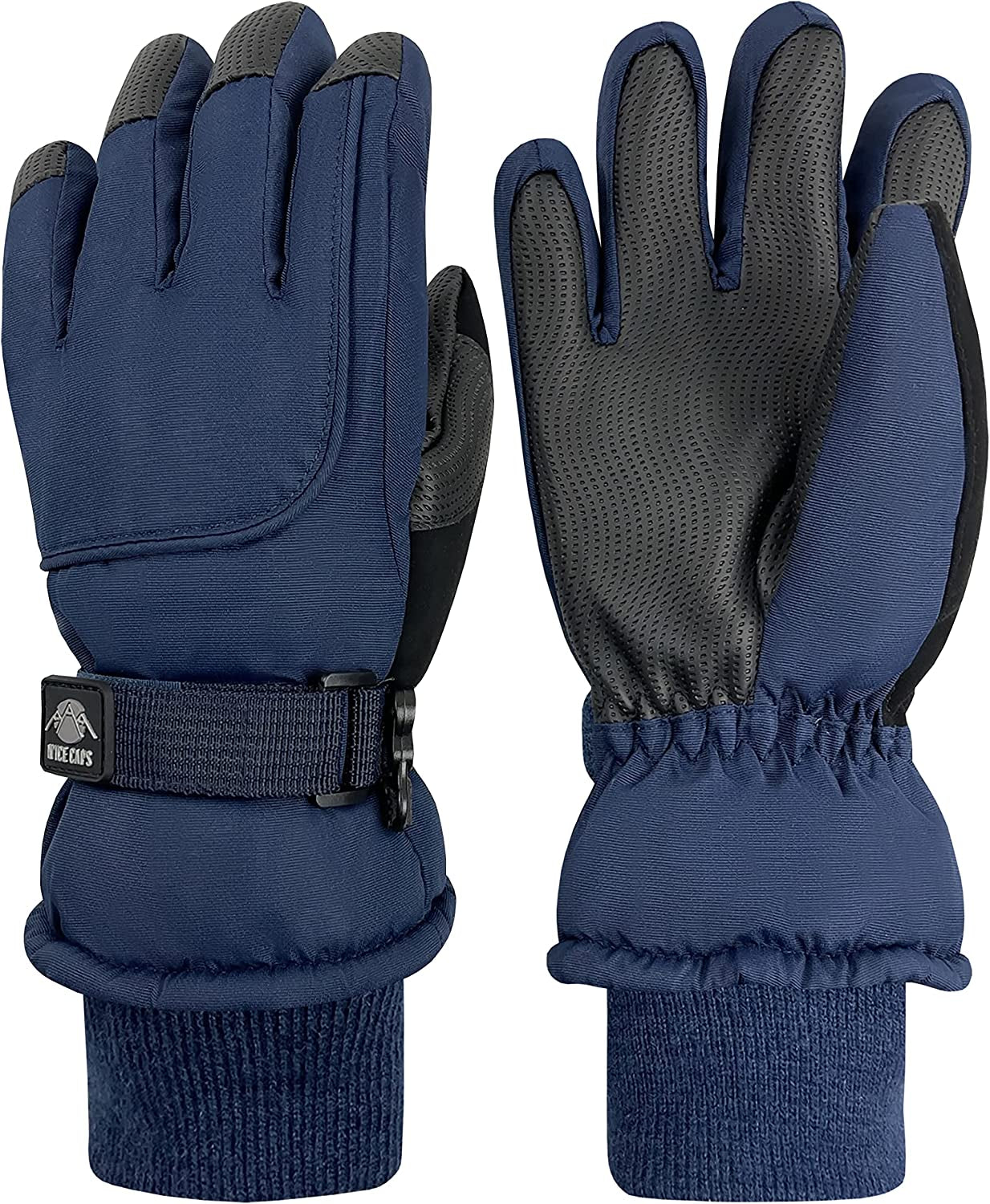 N'Ice Caps Men'S Women'S Waterproof 100 Gram Thinsulate Ski Mittens and Gloves Apparel & Accessories > Clothing Accessories > Gloves & Mittens N'Ice Caps Gloves - Navy Men's Medium