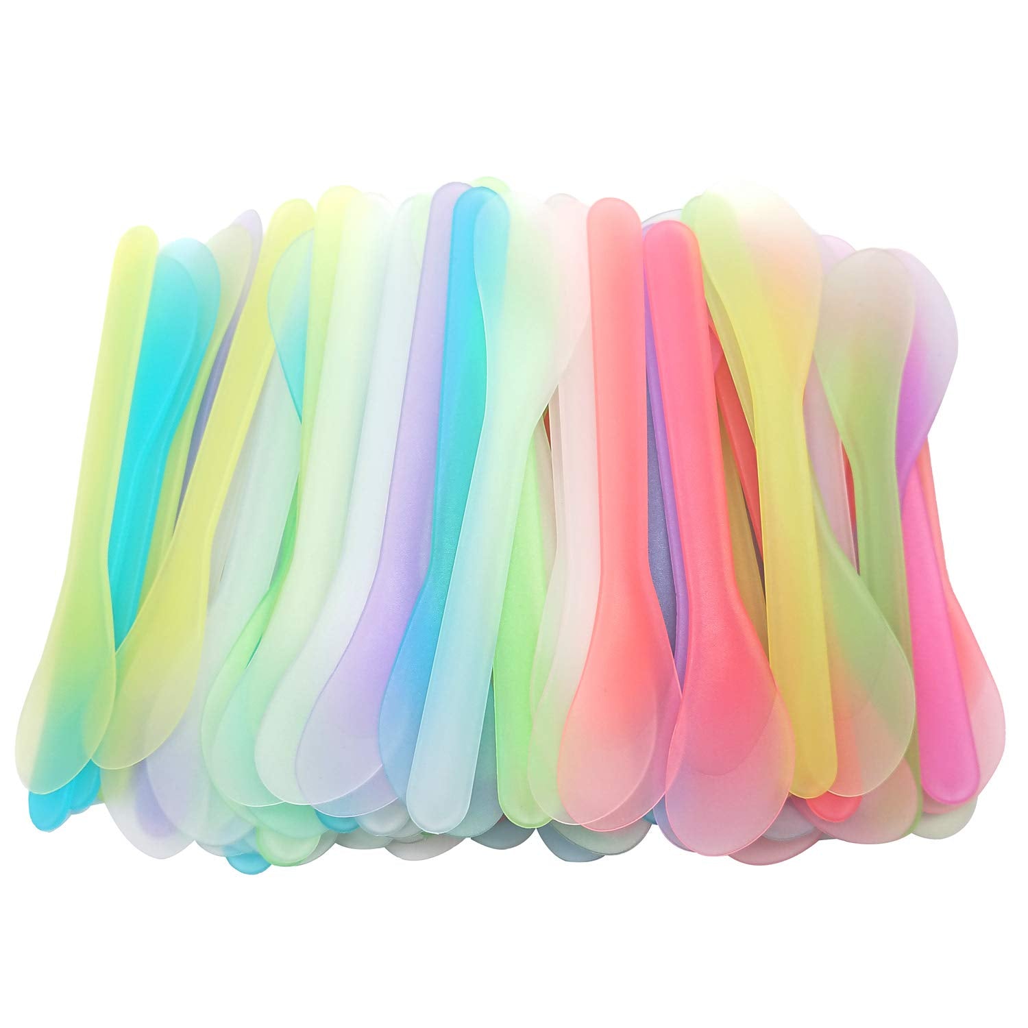 Goiio 100 PCS Cosmetic Spatula, 4.8'' Disposable Plastic Makeup Tools Spoon for Mixing and Sampling (Multi-Color) Health & Beauty > Personal Care > Cosmetics > Cosmetic Tools > Skin Care Tools Goiio