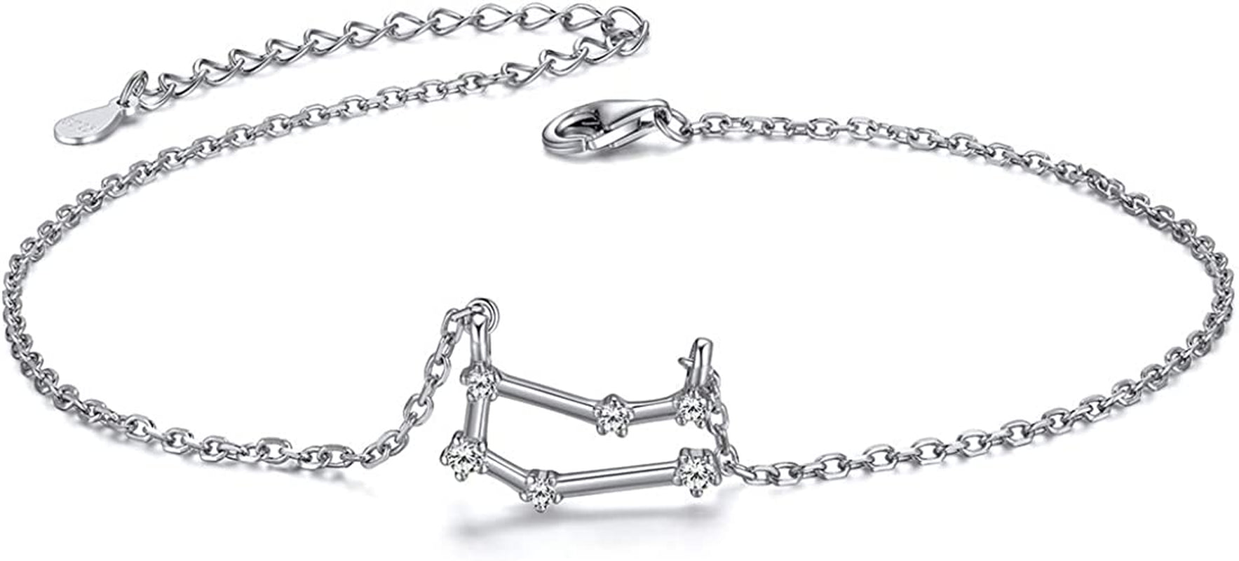 Chicsilver 12 Constellation Zodiac Anklet for Women Girls Sterling Silver Cubic Zirconia Horoscope Ankle Bracelets, 8"-10" Adjustable(With Gift Box) Apparel & Accessories > Jewelry > Anklets ChicSilver Jewelry Gemini (May 21 - Jun 20)