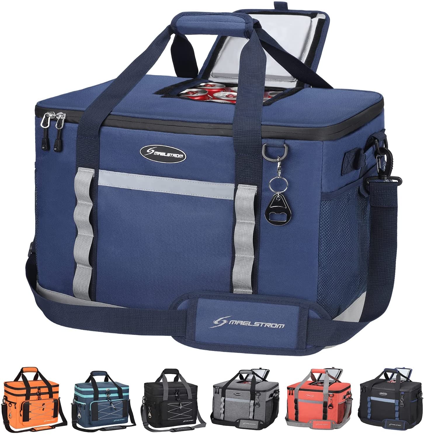 Maelstrom Soft Cooler Bag,Collapsible Soft Sided Cooler,30/60/75 Cans Beach Cooler,Ice Chest,Large Leakproof Camping Cooler,Portable Travel Cooler for Grocery Shopping,Camping,Kayaking,Road Trips Apparel & Accessories > Jewelry > Anklets Maelstrom 75 Can Blue 75 Can