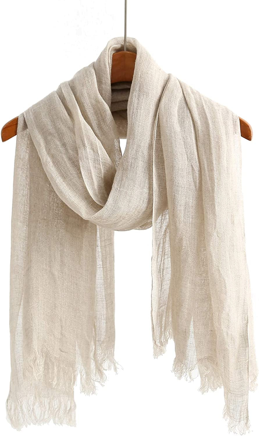 Jeelow Lightweight Summer Scarf Light Shawl Wrap Linen Feel Scarves for Men and Women Apparel & Accessories > Clothing Accessories > Scarves & Shawls Jeelow Linen