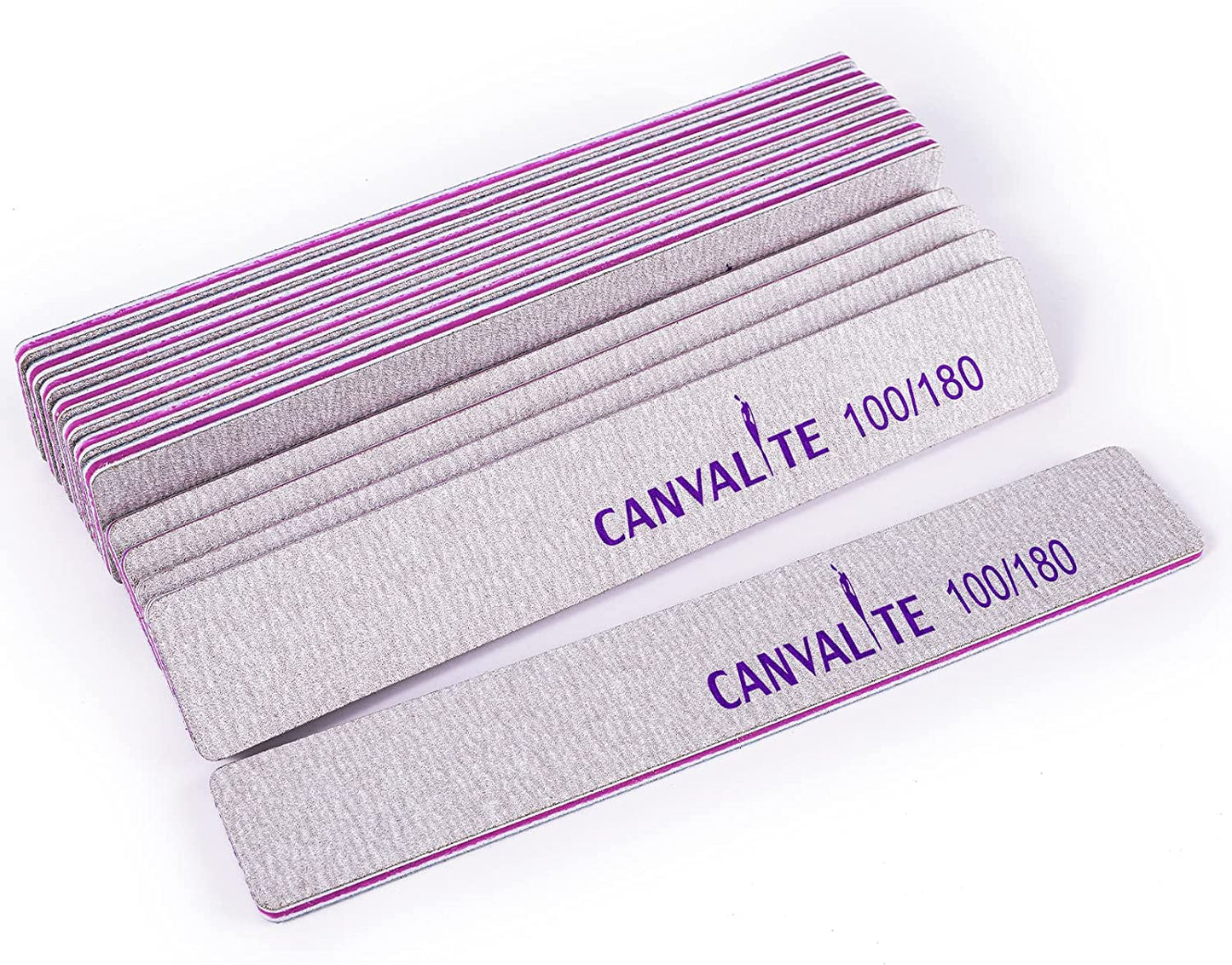 Canvalite 10 PCS Nail File Professional Nail Files Reusable Double Sided Emery Board(100/180 Grit) Nail Styling Tools for Home and Salon Use Health & Beauty > Personal Care > Cosmetics > Cosmetic Tools > Nail Tools CANVALITE Rectangle 100/180