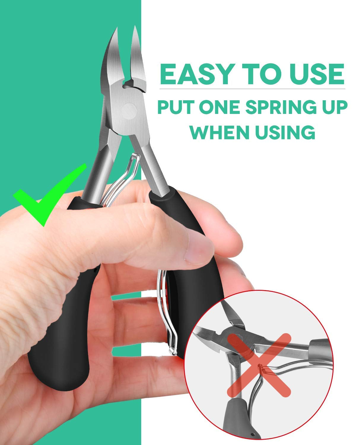 Toenail Clippers for Thick Nails, Large Nail Clippers for Thick & Ingrown Toenails Podiatrist Toenail Clippers Kits Stainless Steel Super Sharp Curved Blade Grooming Nail Tool for Man & Women Health & Beauty > Personal Care > Cosmetics > Cosmetic Tools > Nail Tools Softale