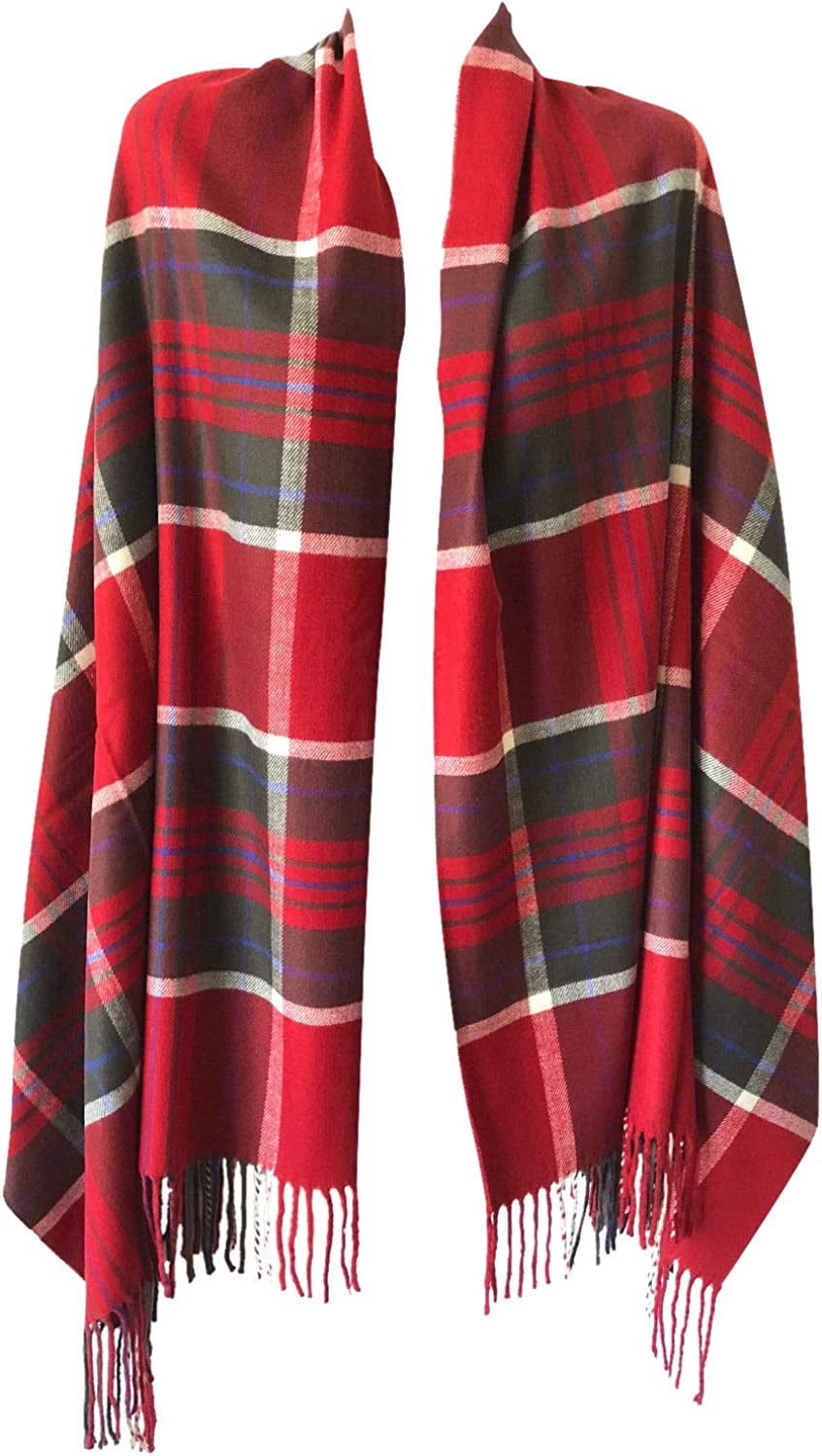 Women Oversized Scottish Clan Tartan Plaid Cashmere Feel Shawl Wrap Winter Scarf Apparel & Accessories > Clothing Accessories > Scarves & Shawls NY GOLDEN FASHION