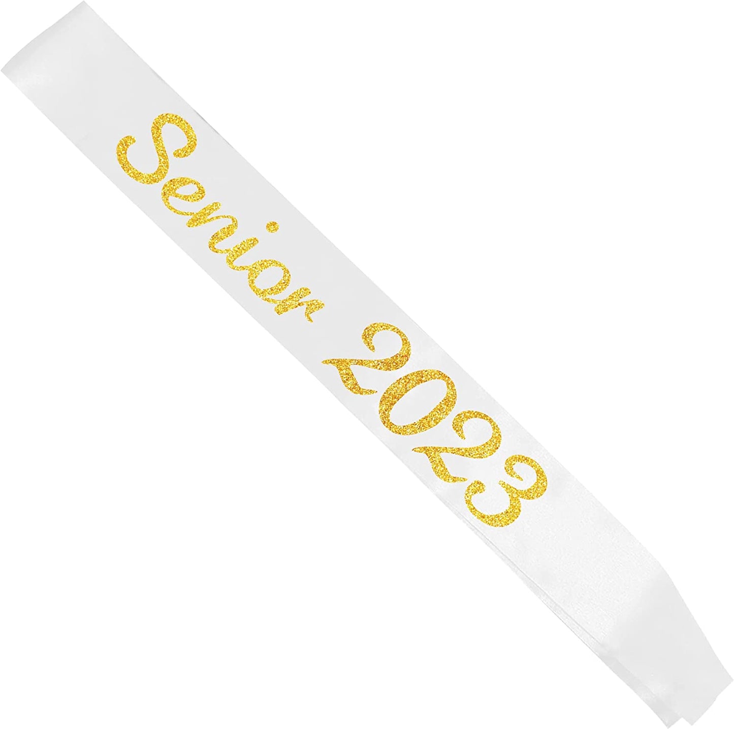 White Senior 2023 Satin Sash - 2023 Graduation Sash - Finally Graduated - Senior Cheer Sash - Cheerleader Sash - Competition Sash Apparel & Accessories > Clothing Accessories > Sashes Partyprops