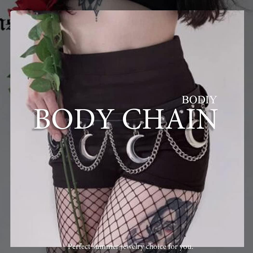 Bodiy Leather Waist Chain Belts Gold Punk Belly Chain Sexy Ring Club Rave Accessories Body Chain Jewelry for Women and Girls Apparel & Accessories > Jewelry > Body Jewelry Bodiy