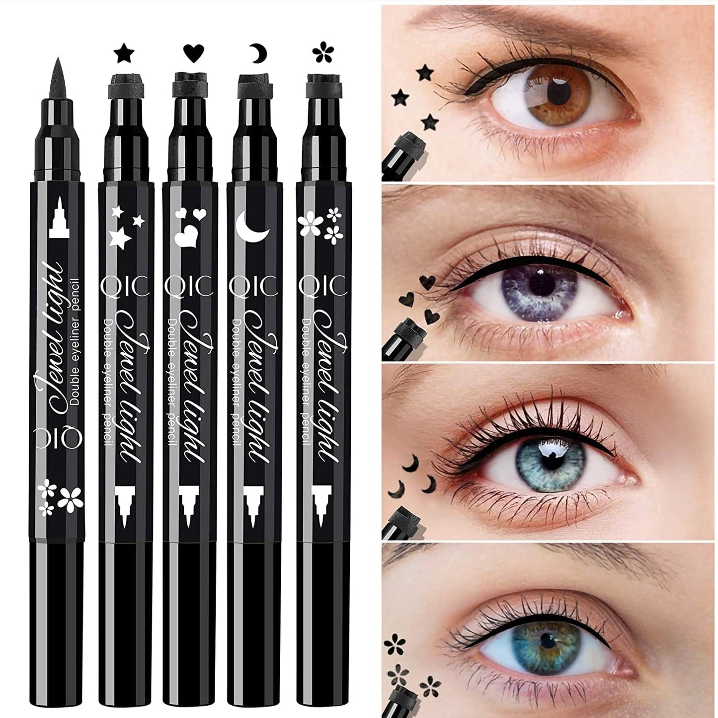 1Pcs Dual Ended Eyeliner Stamp,Waterproof Liquid Eyeliner with Heart Seal Stamp,Long Lasting Seal Eyeliner Pen for Makeup,Eye Decoration Eye Liner Makeup Tool Black No Smudge (02# Heart) Health & Beauty > Personal Care > Cosmetics > Cosmetic Tools > Makeup Tools Jutoe