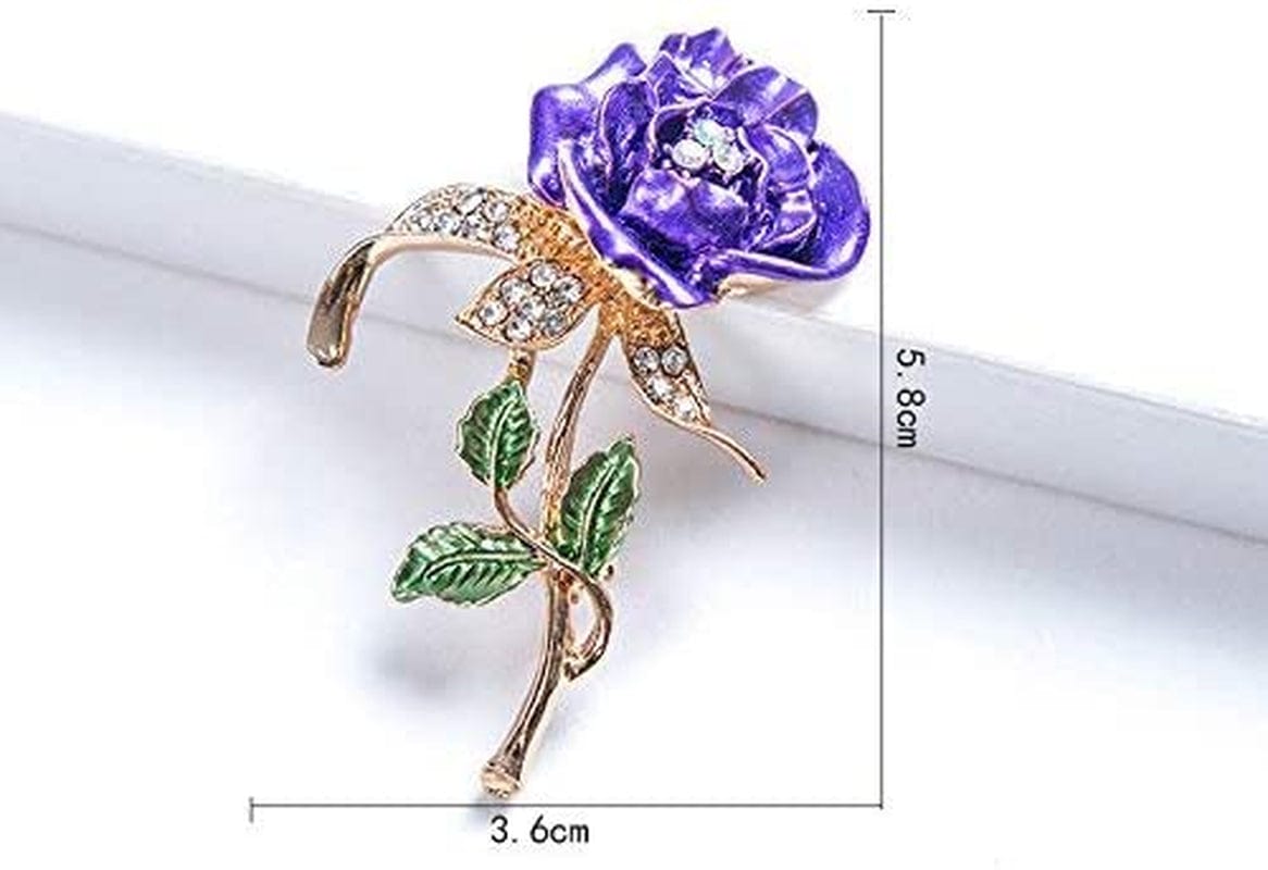 1X Valentine'S Day Gift Purple Rose Flower Lapel Pin Enamel Pin Brooch Jewellery Corsage Button Dress Scarf Shawl Clip Bag Ornament Practical Superior Quality and Creative