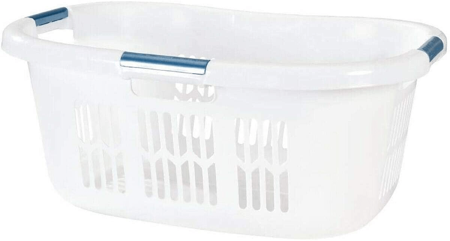 2.1 Bushel Small Hip-Hugger Portable Plastic Laundry Basket (2-Pack) Storage Bins Laundry Baskets Laundry Hamper Closet Organizer Laundry Basket Storage Basket Laundry Room Decor Clothes Storage Apparel & Accessories > Clothing > Underwear & Socks > Underwear Trop