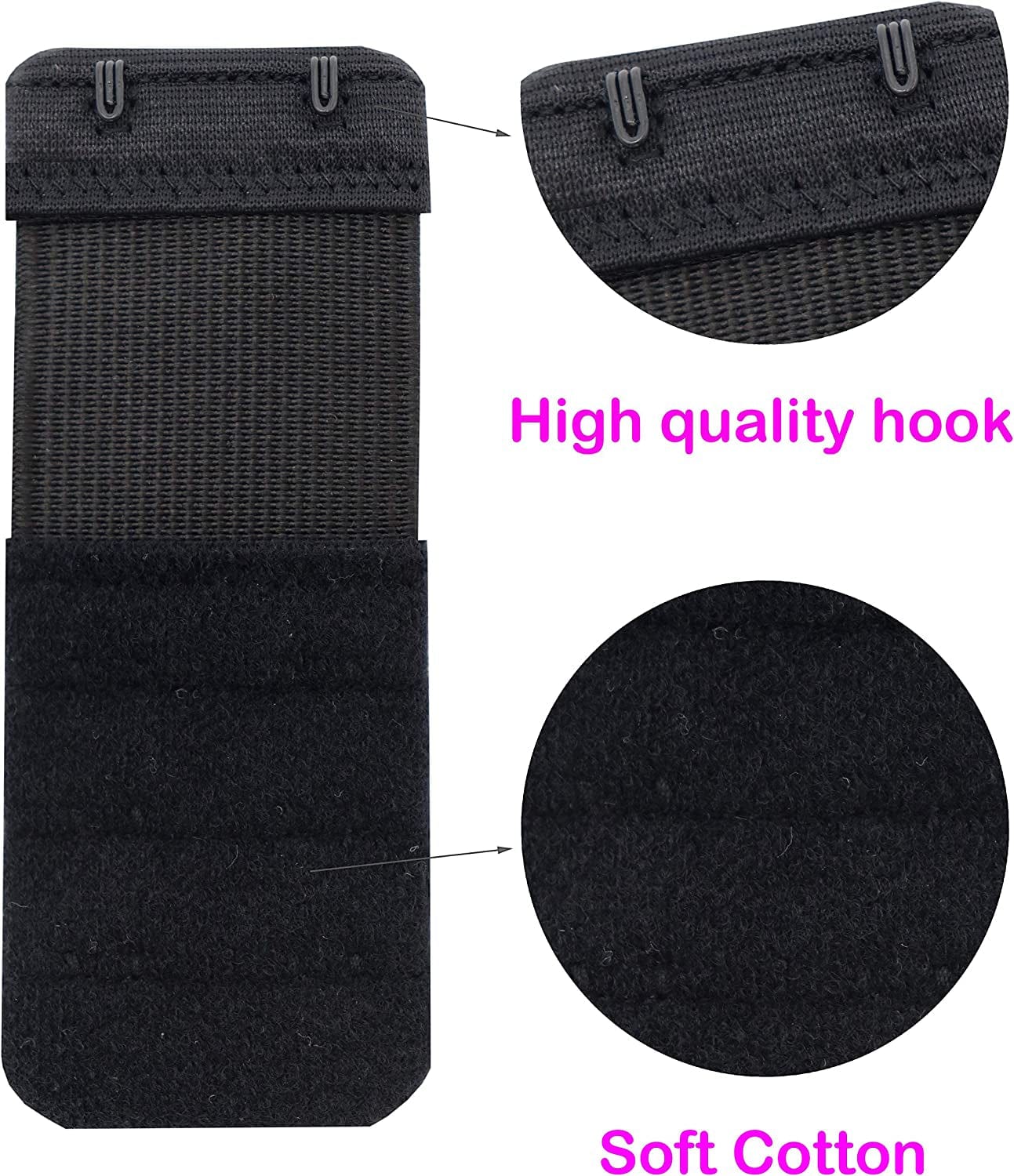 2 Hook Bra Extenders,Stretchy Soft and Comfortable Bra Strap Extender