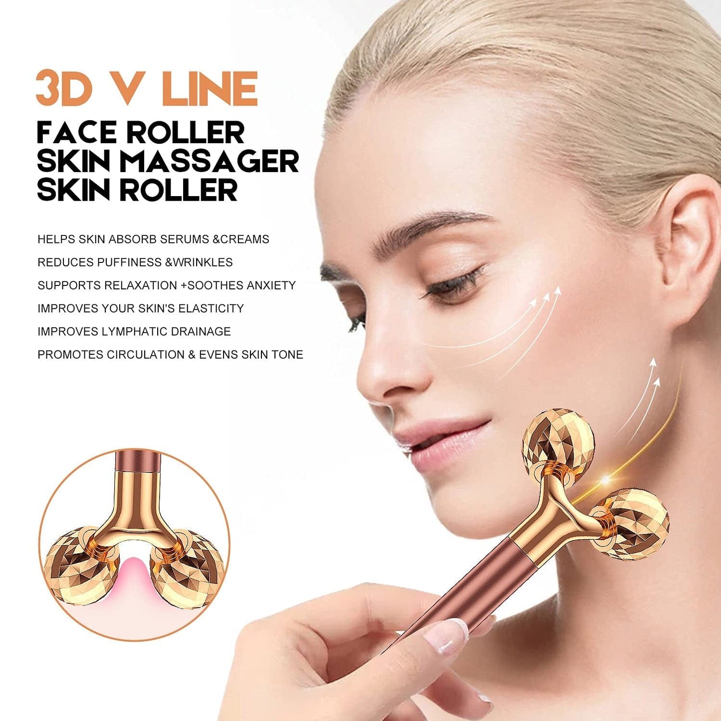 2 in 1 Face Massager Roller Electric Face Roller, 3D Roller and T Shape Face Massager Kit Gift Set for Face Skin Care Tools Health & Beauty > Personal Care > Cosmetics > Cosmetic Tools > Skin Care Tools SSGP